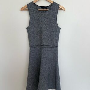 Theory Women's Knit Dress Fit & Flare Sleeveless Gray Size S Neutral Versatile